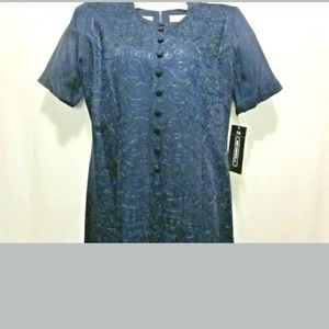 Career Dress Navy Short Sleeve Shift Dress